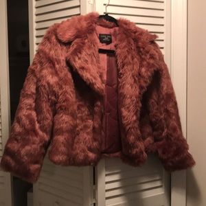 Dusty Rose Faux Fur Coat